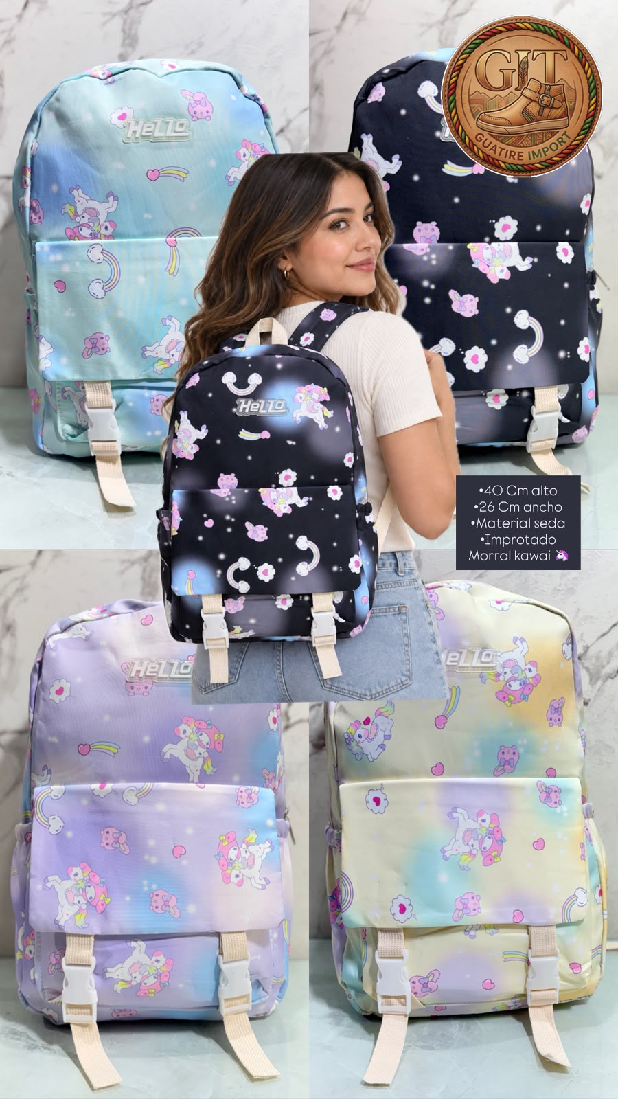 🎒🦄 Morral Kawaii Unicornio✨