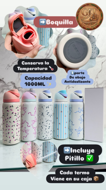 TERMO OWALA ESTAMPADO 1000ML😍