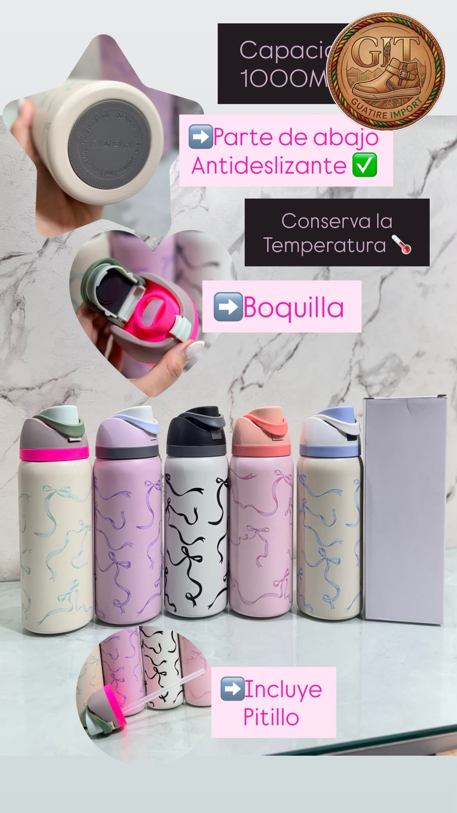 TERMO OWALA ESTAMPADO 1000ML😍