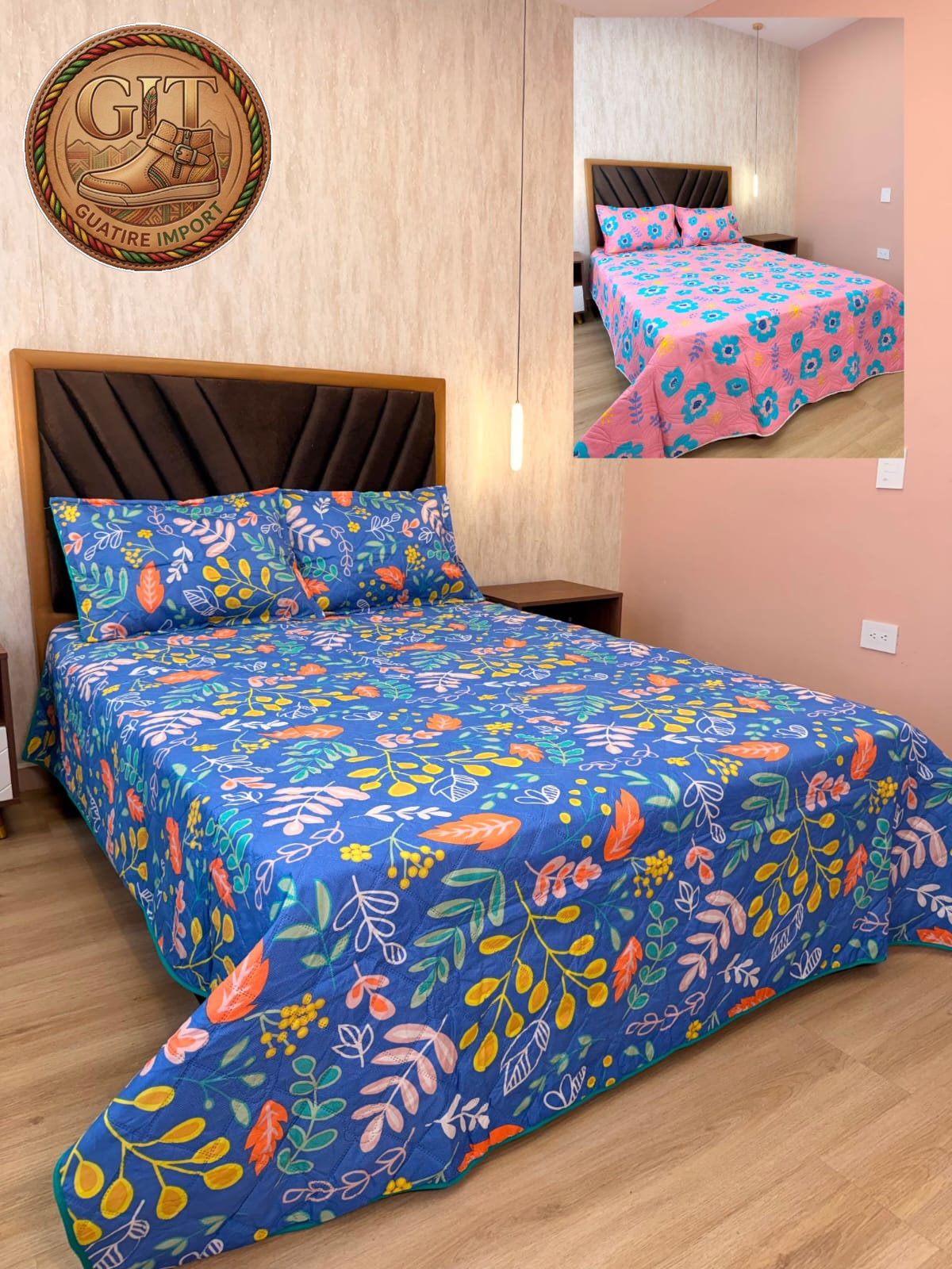 🧶🌸 DISPONIBLES HERMOSAS COLCHAS ESPAÑOLAS MATRIMONIAL DOBLE FAZ ESTAMPADAS✨👌🏻