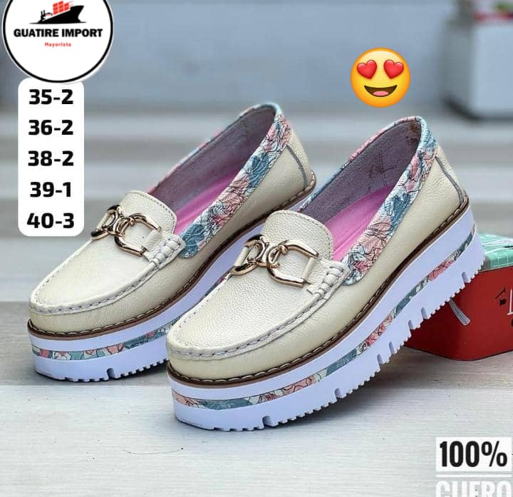 mocasin de cuero para dama